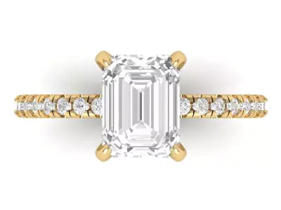 Emerald-Solitaire-Ring 3D print model buy