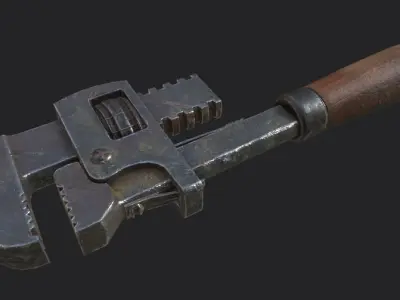 Garage tool Pipe Wrench PBR gameready Low-poly 3D model