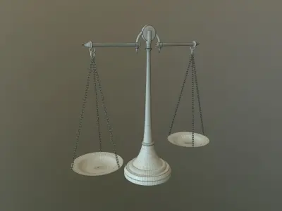 Antique balance Scale model high poly no subdivision 3D model