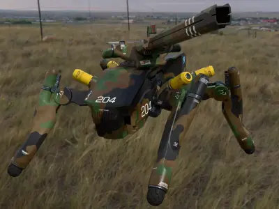 Fully Rigged Animated Spider Tank 3D model