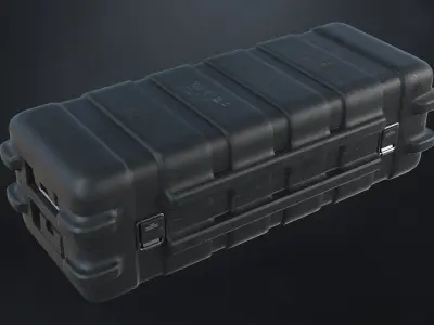 3 Scifi Military Storage Box Variations Low-poly 3D model