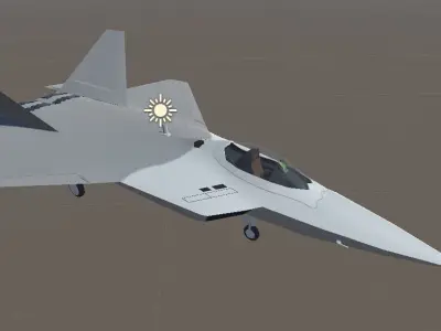 YF-22 fighter jet Low-poly 3D model