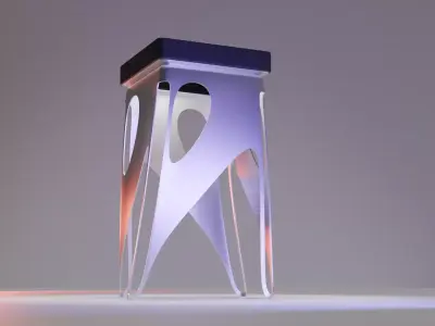 Sci Fi Parametric Bar Stool - Low and High Poly 3D model