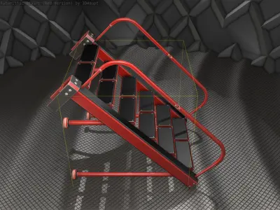 Sci-Fi Stairs - 17 - Red Version Low-poly 3D model