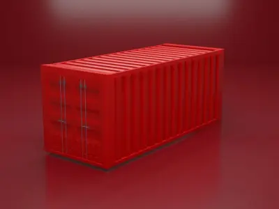 Shipping Container 20ft Low-poly 3D model purchase