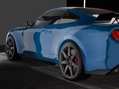 Shelby Mustang GT500 Detailed 3D Model for Render  3D model