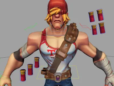 Slugger Anim Rig 3D model