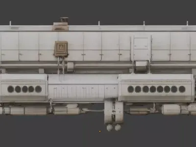 Realistic Sci-Fi Heavy Cargo Shuttle 3D Model Low-poly 3D model