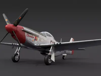 P51 Mustang Low-poly 3D model purchase