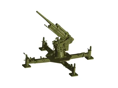 anti-aircraft gun 3D model purchase