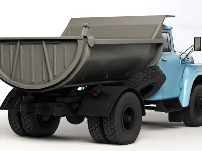 ZIL 130 dump truck MMZ-555 1965 3D model
