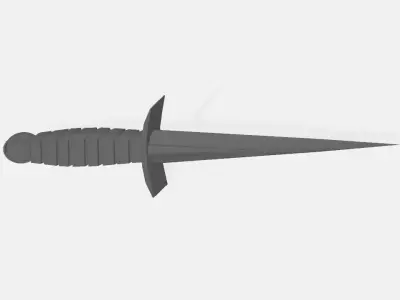 Medieval Dagger 3D Model Clean Geometry No Textures Free 3D model