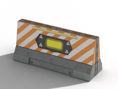 Sci-Fi Futuristic Road Barrier v1 Low-poly 3D model