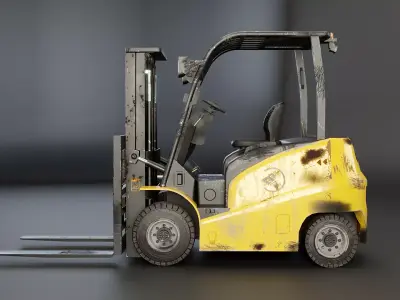 Used Modern Electric Forklift Low-poly 3D model