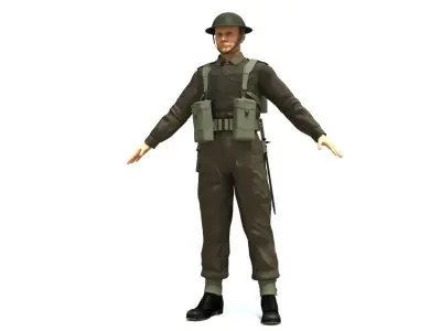 WWII British soldier 3D model