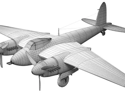 De Havilland Mosquito Low-poly 3D model purchase