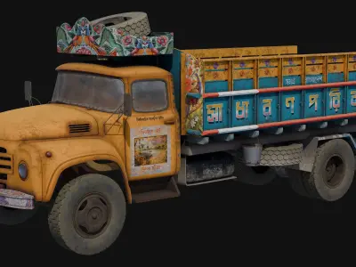 Bedford J6 Truck 3D model Bangladesi Truck 3D model