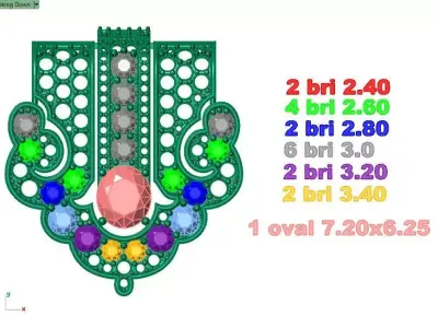 ArtDeco inspired Brooch 3D print model