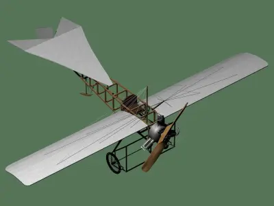 1909 Neale vintage monoplane 3D model
