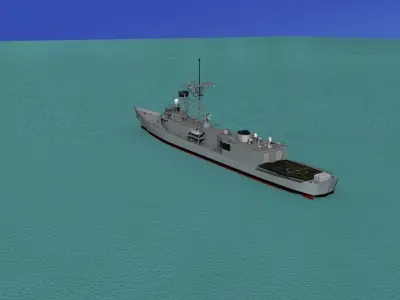 FFG 18 Adelaide Class Frigate HMAS Canberra 3D model