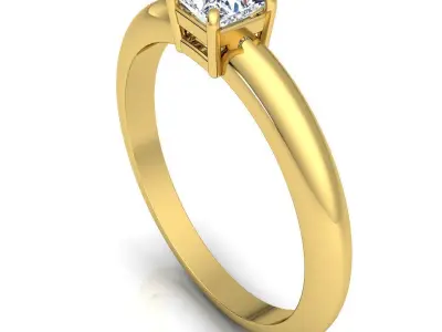 Solitaire Ring 3d Model And Render Detail  Free 3D print model
