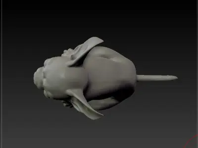 chihuahua dog solid model monochromatic 3D model