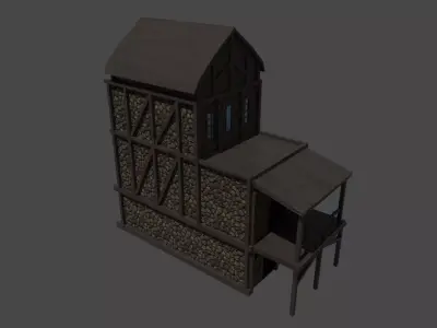 Medieval House Free low-poly 3D model buy