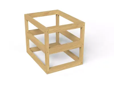 Wooden Frame Crate Low-poly 3D model purchase