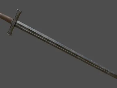 Crusader Longsword Low-poly 3D model