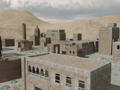 Desert Village Model 3D model purchase
