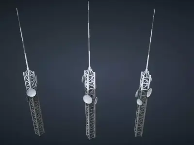 Mars KitBash - Antena Low-poly 3D model
