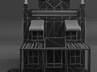 WESTERN HOTEL  Low-poly 3D model