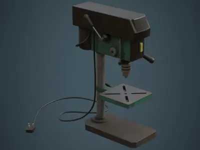 Drill Press 2B Low-poly 3D model