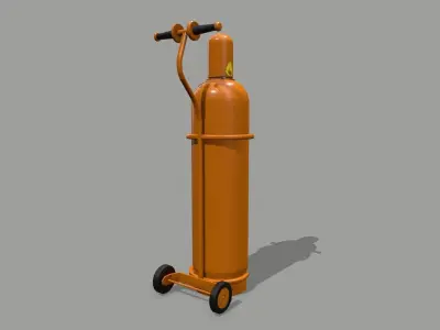 gas cylinder Low-poly 3D model 9