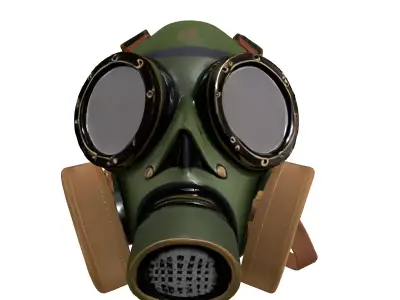 Worn Military Gas Mask Low-poly 3D model