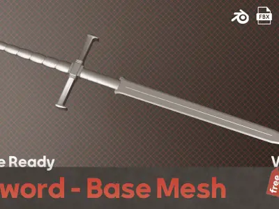 One Sword Base Mesh - First Vol  Free low-poly 3D model