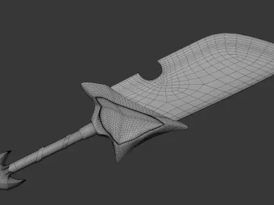 Fantasy sword 3D model Low-poly Free low-poly 3D model