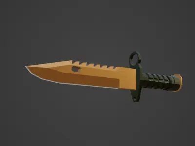 M9 Bayonet copper coating Low poly Free low-poly 3D model