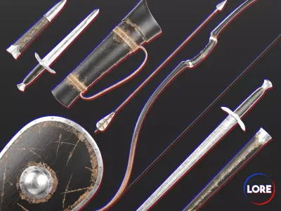 Medieval Collection Elegant Essential Weapons 3D Model Pack