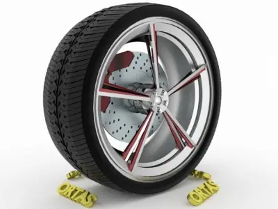 ORTAS CAR WHEEL RIM 109 GAME READY WHEEL RIM TIRE 3D model