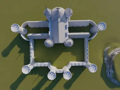 Medieval Castle 3D model 11