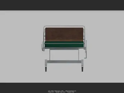 PatientBed01 hospital bed on wheels Low-poly 3D model