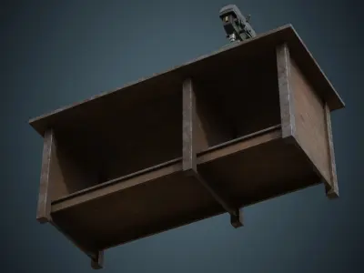 Drill Press And Workbench 1B Low-poly 3D model