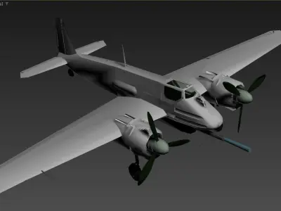 model of a World War II-era German military aircraft Low-poly 3D model