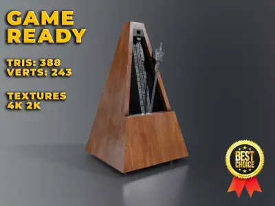 Vintage german metronome Low-poly 3D model