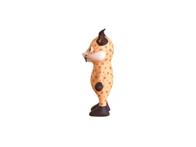 High-Quality 3D Cute Lynx for Games Low-poly 3D model