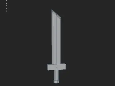 low poly sword Free low-poly 3D model 4