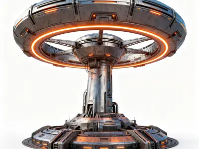 Sci-Fi Teleportation Platform 3D Model Low-poly 3D model