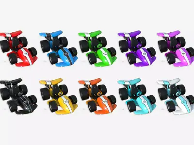 10 Cartoon Karts A Collection - Vehicle Racing Design 3D Model Pack purchase