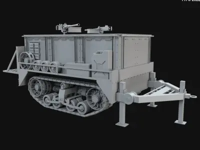 Military Carriage-clay version-1 3D model